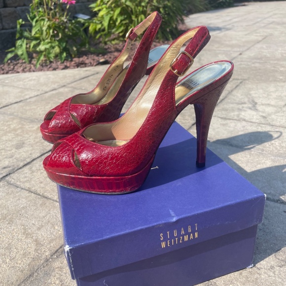 Vintage Red Stuart Weitzman Pumps - Picture 3 of 8
